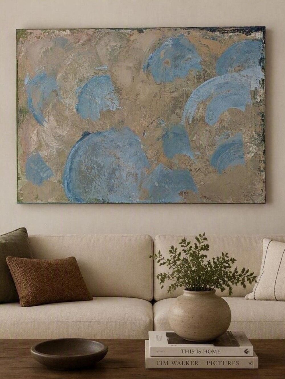 Original 24x18 Textured Abstract Painting By Sabine Art#026 Persian Gulf